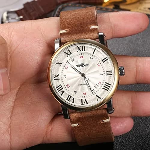hemsut h Leather Watch Bands, Horween Leather Watch Strap for Men 18mm | Vintage Handmade Replacement thumbnail 4
