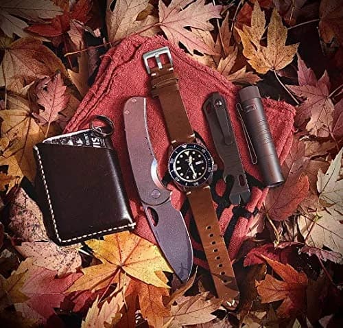 hemsut h Leather Watch Bands, Horween Leather Watch Strap for Men 18mm | Vintage Handmade Replacement thumbnail 2