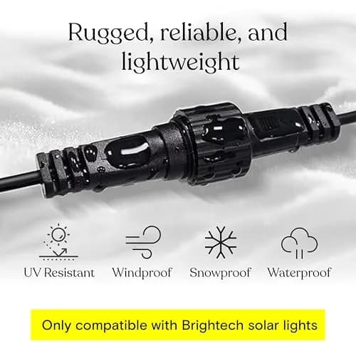 Brightech Ambience Pro Waterproof Extension Cable for Solar String Lights | 6 Ft Rugged, Reliable Outdoor Cord thumbnail 5