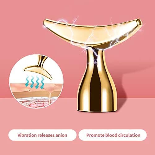 DANGSHAN 2-in-1 Electric Face Massager 24k Golden Face Roller, 3D & Crescent Shape | Skin Rejuvenation Tool thumbnail 2