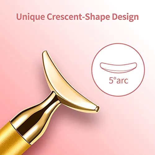 DANGSHAN 2-in-1 Electric Face Massager 24k Golden Face Roller, 3D & Crescent Shape | Skin Rejuvenation Tool thumbnail 3