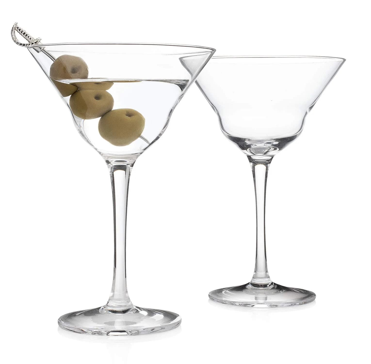 HISTORY COMPANY Jack London Five O'Clock Double Martini Glass Set | 278ml (9.4 Fl Oz) Capacity — Extremely transparent, clear and brilliant