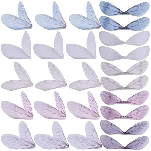 SUNNYCLUE 100Pcs Dragonfly Wing Charms 82mm x 25.5mm | Organza Charms for Jewelry Making thumbnail 1