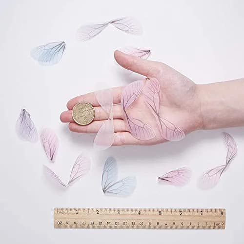 SUNNYCLUE 100Pcs Dragonfly Wing Charms 82mm x 25.5mm | Organza Charms for Jewelry Making thumbnail 3