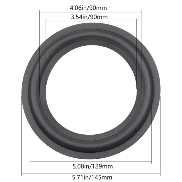 Fielect Black Foam Speaker Edge Surround Rings Replacement Kit 142mm (5.54") | For Speaker Repair & DIY thumbnail 3