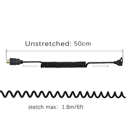 Excuty Right Angle HDMI Coiled Cable 1.8m (6 ft) | Supports 1080P 3D thumbnail 5