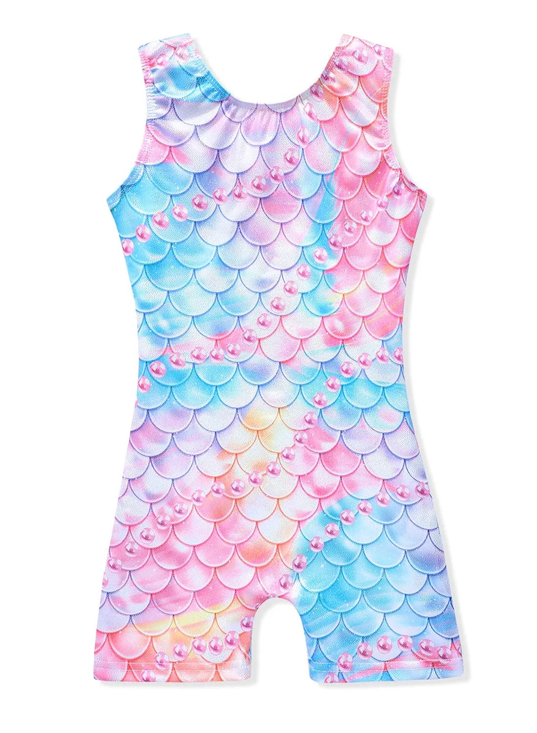 Belovance Girls Gymnastics Leotard Colorful Mermaid 3-4 Years | Athletic Dance Wear with Unicorn & Rainbow Print - main product image