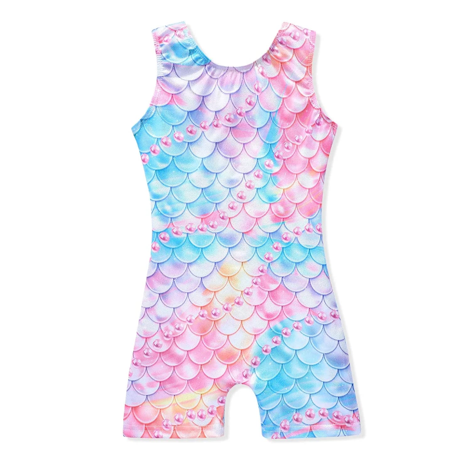Belovance Girls Gymnastics Leotard Colorful Mermaid 7-8 Years | Shiny Rainbow Athletic Dance Wear