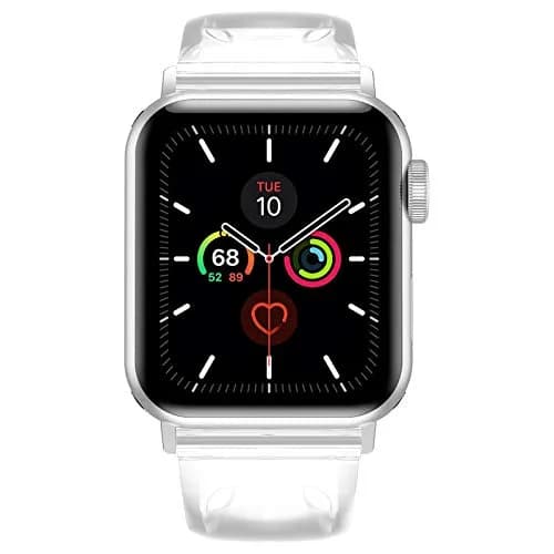 iiteeology Compatible with Apple Watch Band 42mm-46mm | Clear Silicone, Waterproof & Adjustable for Women Series 1-12 thumbnail 4