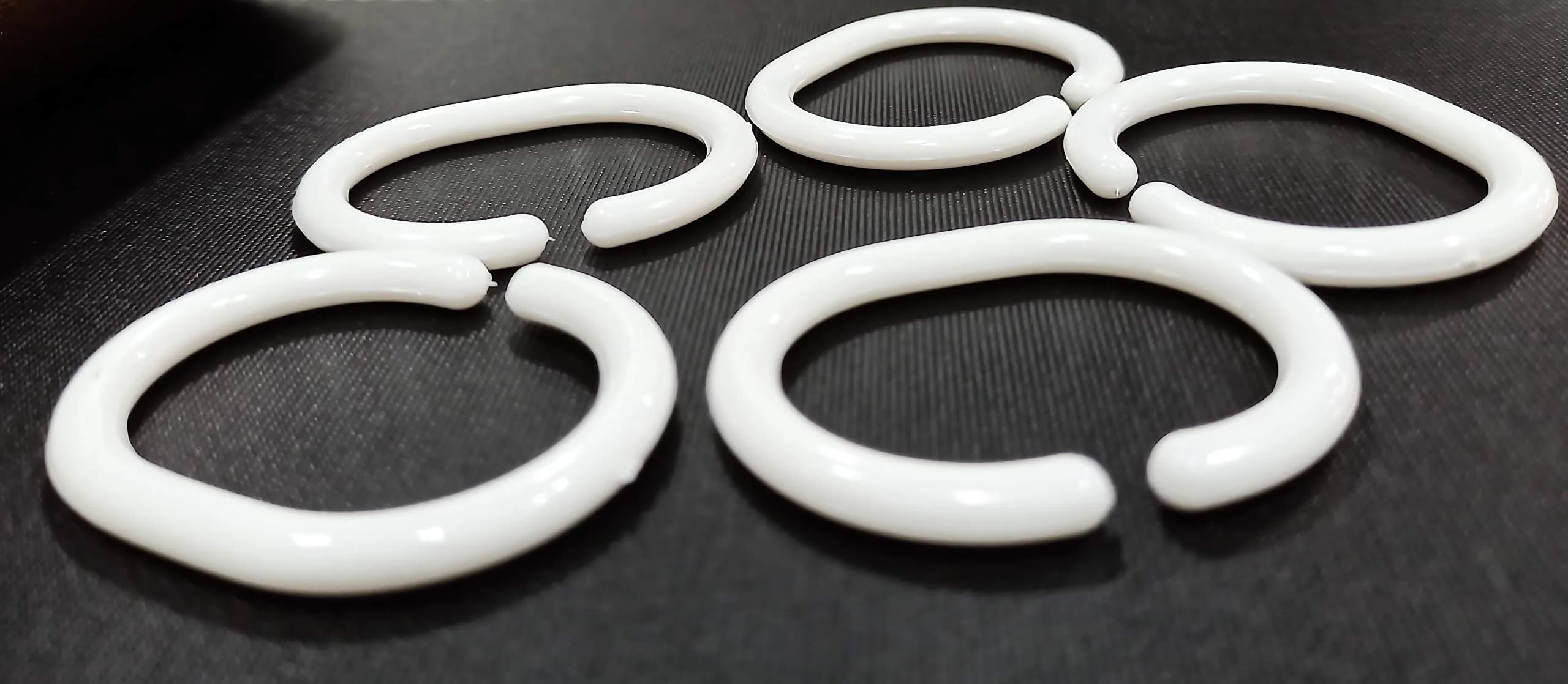 FAPBADRI Plastic Shower Curtain Rings - 24 Pieces White | Rust-Free Easy Slide C-Design - view 6