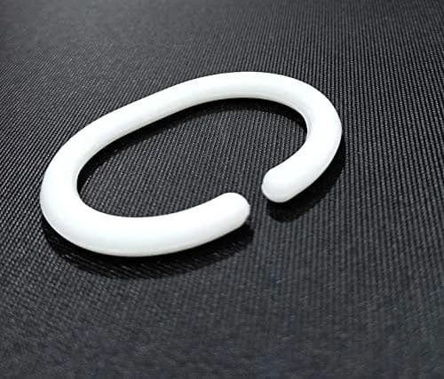 FAPBADRI Plastic Shower Curtain Rings - 24 Pieces White | Rust-Free Easy Slide C-Design thumbnail 2