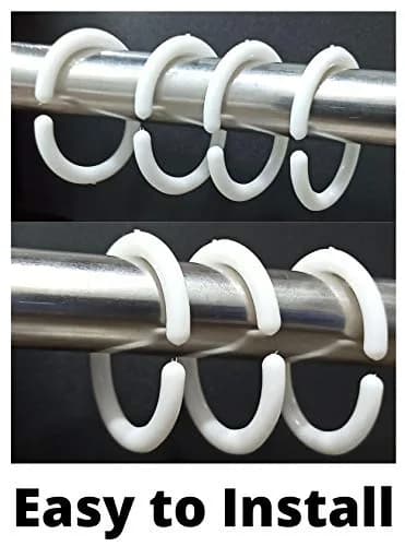 FAPBADRI Plastic Shower Curtain Rings, 36 Pieces | Rust-Free C-Design for Easy Installation thumbnail 5
