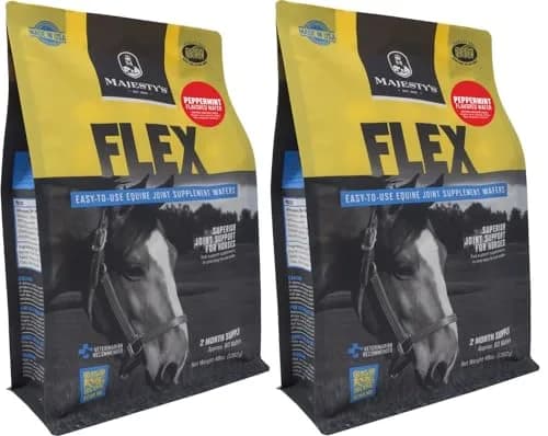 Majesty's Flex Wafers - Superior Horse/Equine Joint Support Supplement - Glucosamine, MSM, Chondroitin, Yucca, Vitamin C (Peppermint, 120 Count) thumbnail 1