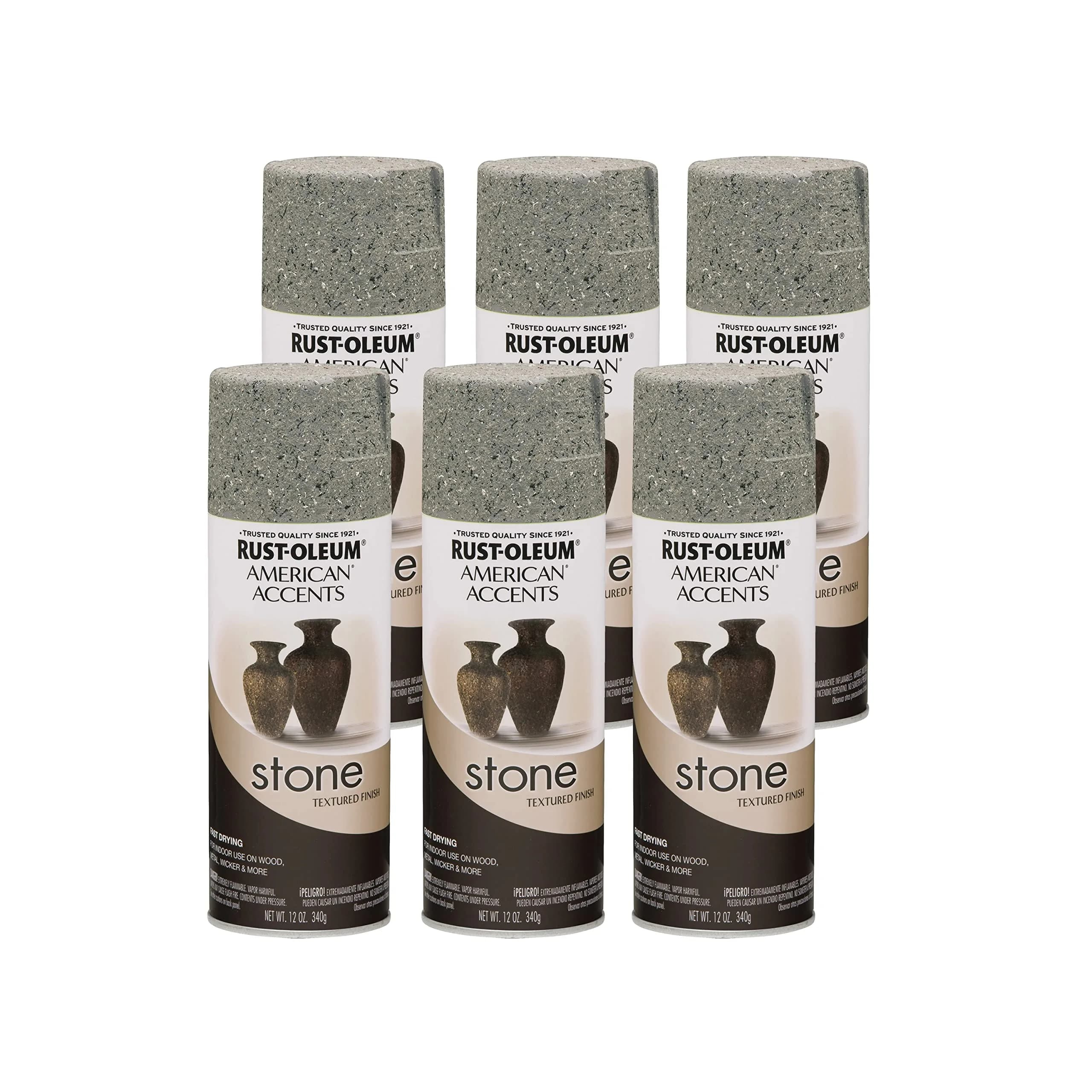 Rust-Oleum Stone Creations Gray Stone Textured Spray Paint - 12 oz (Pack of 6) - main product image