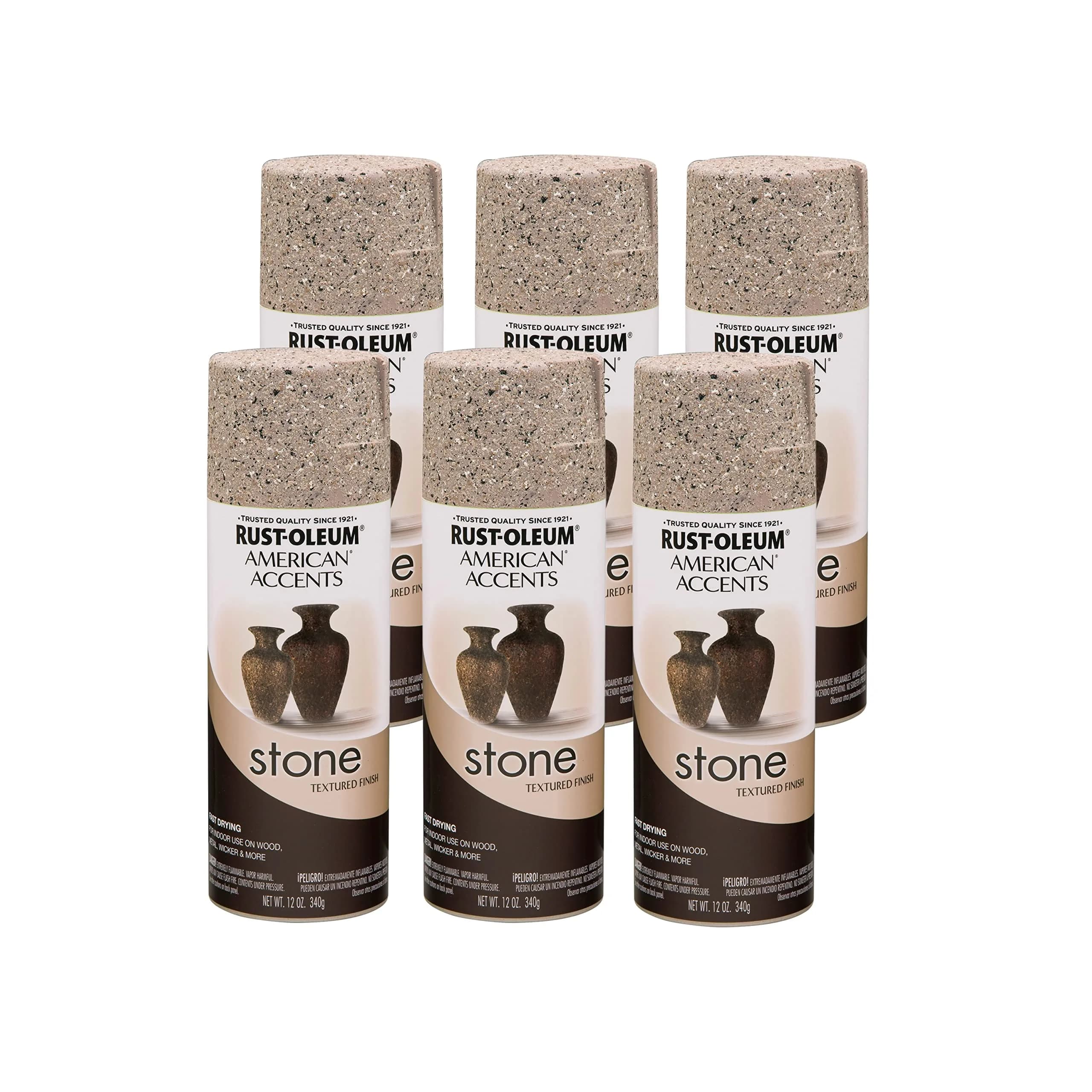 Rust-Oleum Stone Creations Pebble Spray Paint - 12 oz (Pack of 6) | Textured Indoor Finish - main product image