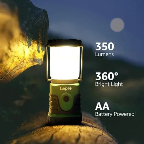Lepro LED Camping Lantern, Mini Camping Lantern, 350LM, 4 Light Modes, 3 AA Battery Powered | Bright, Portable & Water-Resistant thumbnail 2