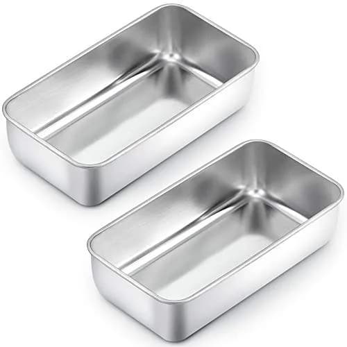 TeamFar Stainless Steel Loaf Pans for Baking Bread, 9.25 x 5 Inch (2-Pack) | Healthy, Non-Toxic, Oven-Safe Baking thumbnail 1