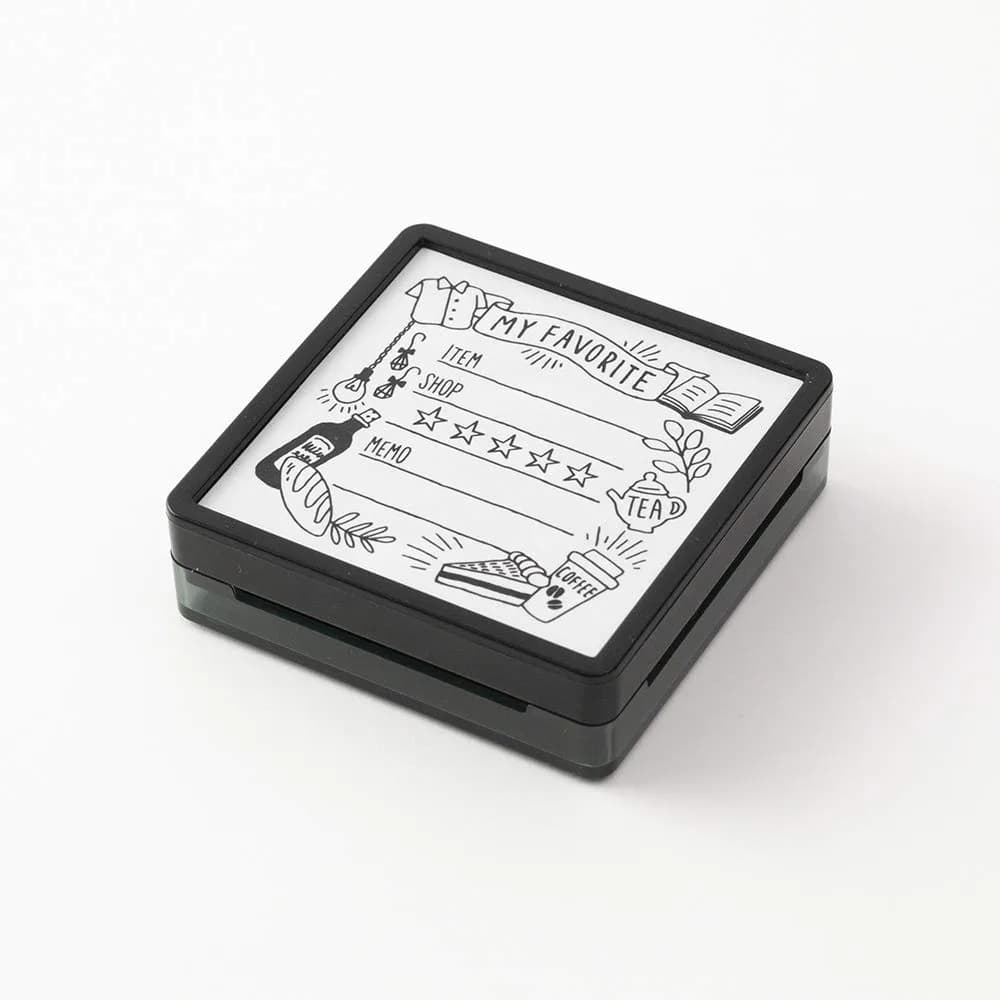 Midori Favorite Pattern Stamp 6.1cm (2.4in) | Oil-Based Black Ink for Journals & Planners - view 2