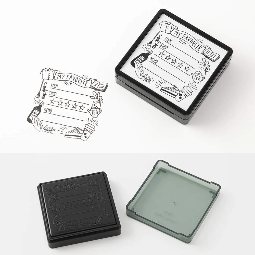 Midori Favorite Pattern Stamp 6.1cm (2.4in) | Oil-Based Black Ink for Journals & Planners - view 3