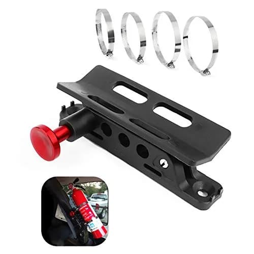 BarBaren Fire Extinguisher Mount Holder Adjustable for Jeep Wrangler TJ JK JKU JL UTVs Polaris RZR Ranger | Stainless Steel, Fire Safety thumbnail 1