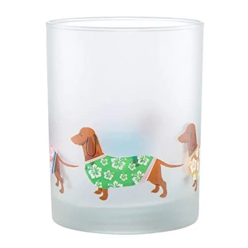 Culver Tropical Frosted Double Old Fashioned Glasses, 13.5-Ounce | Vibrant Frosted Design, Made in USA thumbnail 2