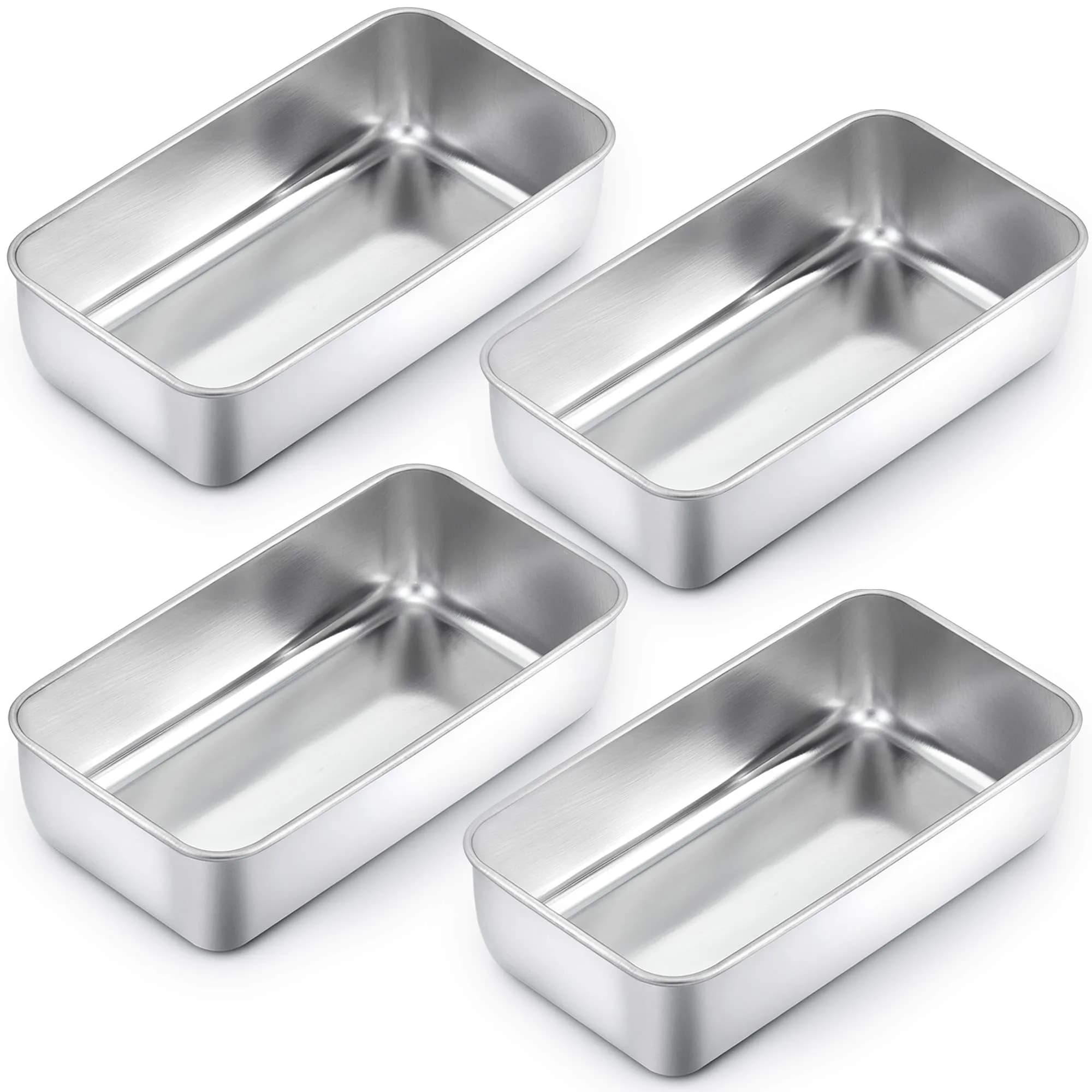 TeamFar Stainless Steel Loaf Pan Set of 4 | 23cm x 13cm x 6.4cm (9.25" x 5" x 2.5") - main product image