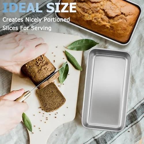 TeamFar Stainless Steel Loaf Pan Set of 4 | 23cm x 13cm x 6.4cm (9.25" x 5" x 2.5") thumbnail 6