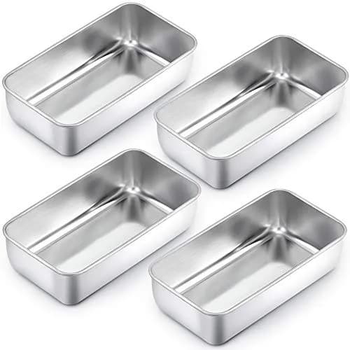 TeamFar Stainless Steel Loaf Pan Set of 4 | 23cm x 13cm x 6.4cm (9.25" x 5" x 2.5") thumbnail 1