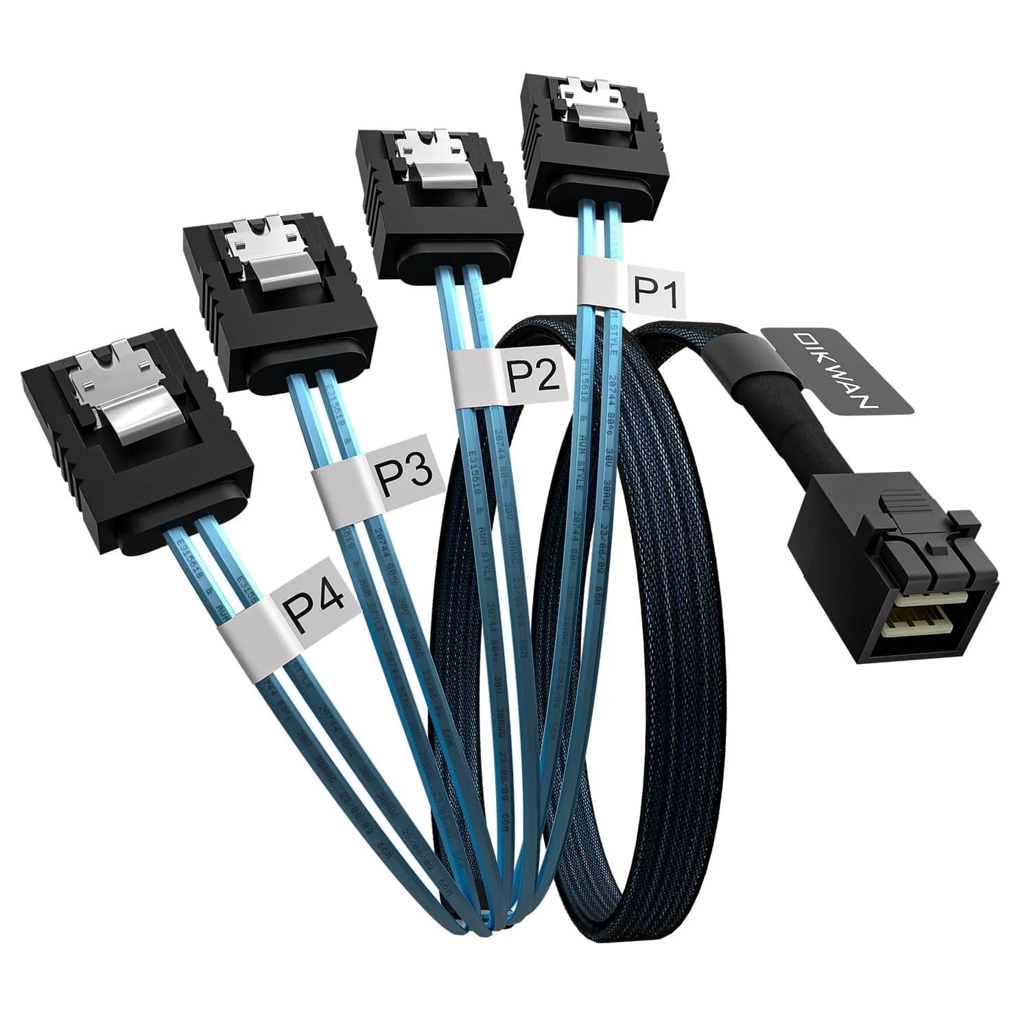 OIKWAN Internal Mini SAS to SATA Cable SFF-8643 to 4x SATA 1m (3.3ft) | 12Gbps Data Transfer for RAID Controllers - main product image