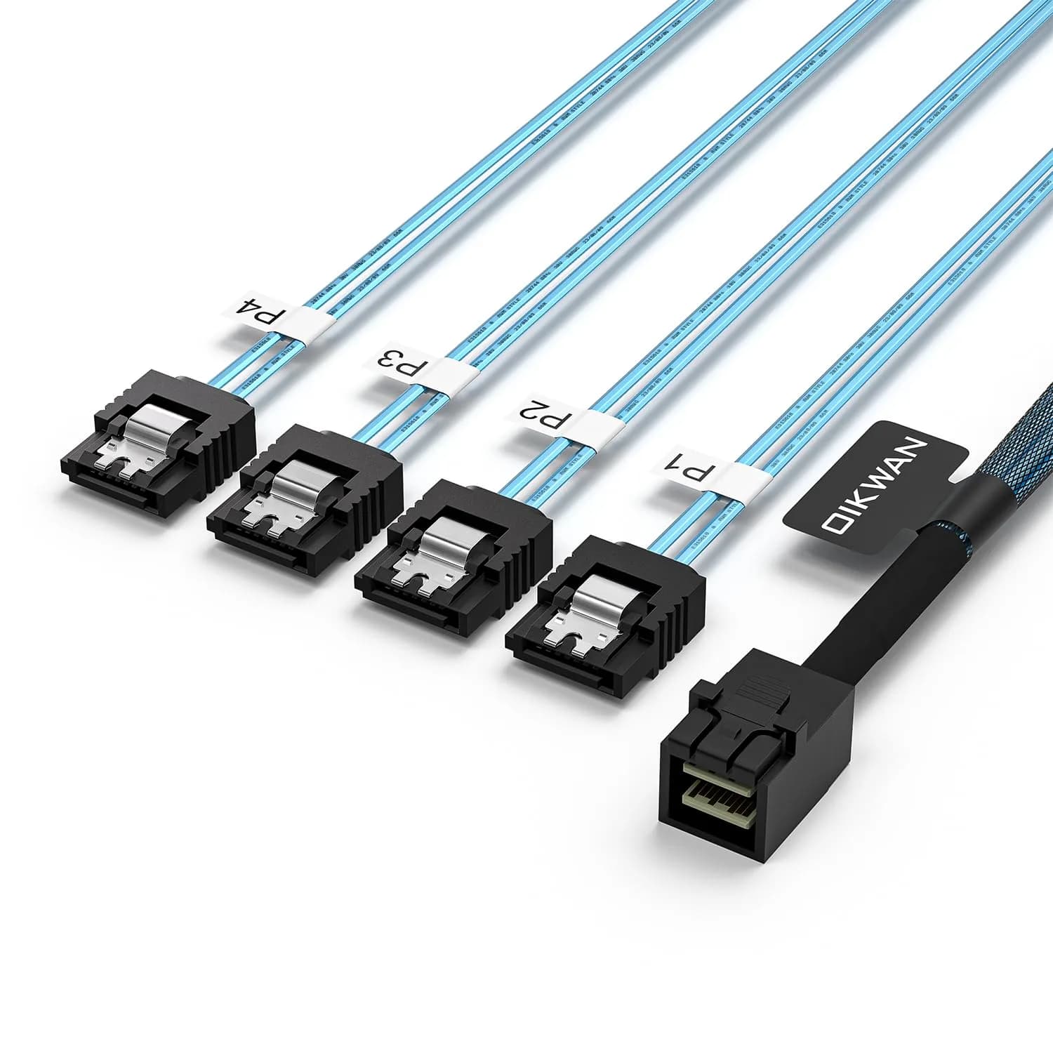OIKWAN Internal Mini SAS to SATA Cable SFF-8643 to 4x SATA 1m (3.3ft) | 12Gbps Data Transfer for RAID Controllers - view 2