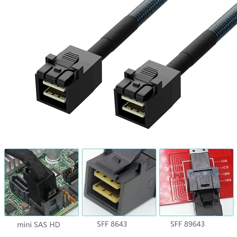 OIKWAN Internal Mini SAS to SATA Cable SFF-8643 to 4x SATA 1m (3.3ft) | 12Gbps Data Transfer for RAID Controllers thumbnail 3