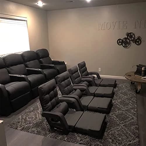 FLOGUOR Indoor Floor Gaming Chair with Back Support, 14-Position Folding Lazy Sofa, Grey | Adjustable Lounge for Living Room & Bedroom thumbnail 8