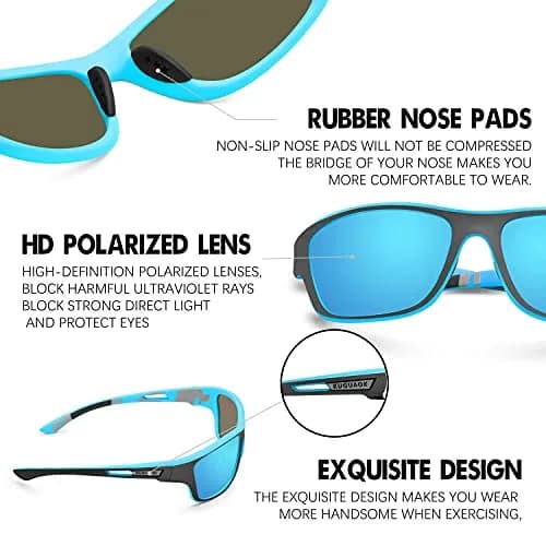 KUGUAOK Polarized Sports Sunglasses for Men Driving Cycling Fishing | UV 100% Protection, Lightweight Fit thumbnail 5
