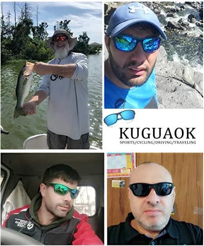KUGUAOK Polarized Sports Sunglasses for Men Driving Cycling Fishing | UV 100% Protection, Lightweight Fit thumbnail 3