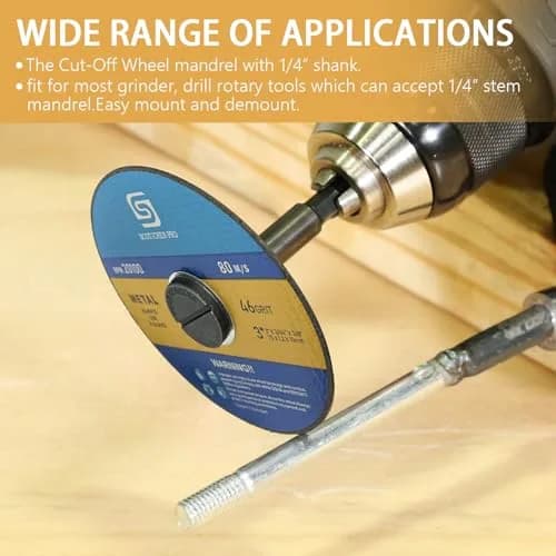scottchen PRO Mounting Mandrel with 3/8" & 1/4" Arbor Holes for Cut-Off Wheels | 1/4" Shank for Die Grinder Rotary Tool (1 Pack) thumbnail 5