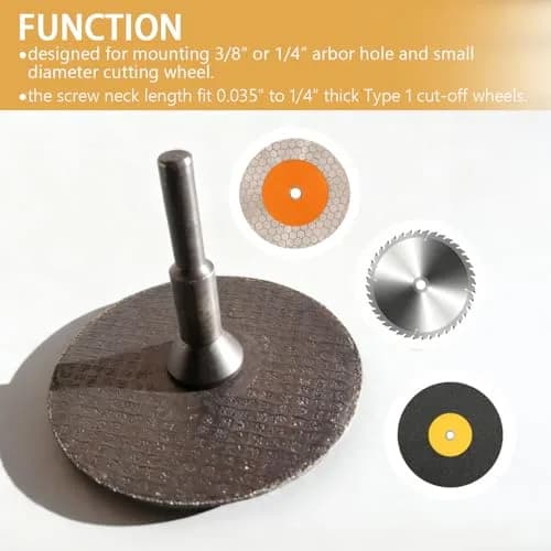 scottchen PRO Mounting Mandrel with 3/8" & 1/4" Arbor Holes for Cut-Off Wheels | 1/4" Shank for Die Grinder Rotary Tool (1 Pack) thumbnail 3