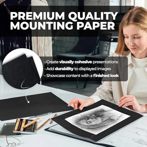 Dunwell 11x17 Art Portfolio Binder with 24 Sleeves and Black Mounting Paper | Displays 48 Pages thumbnail 3