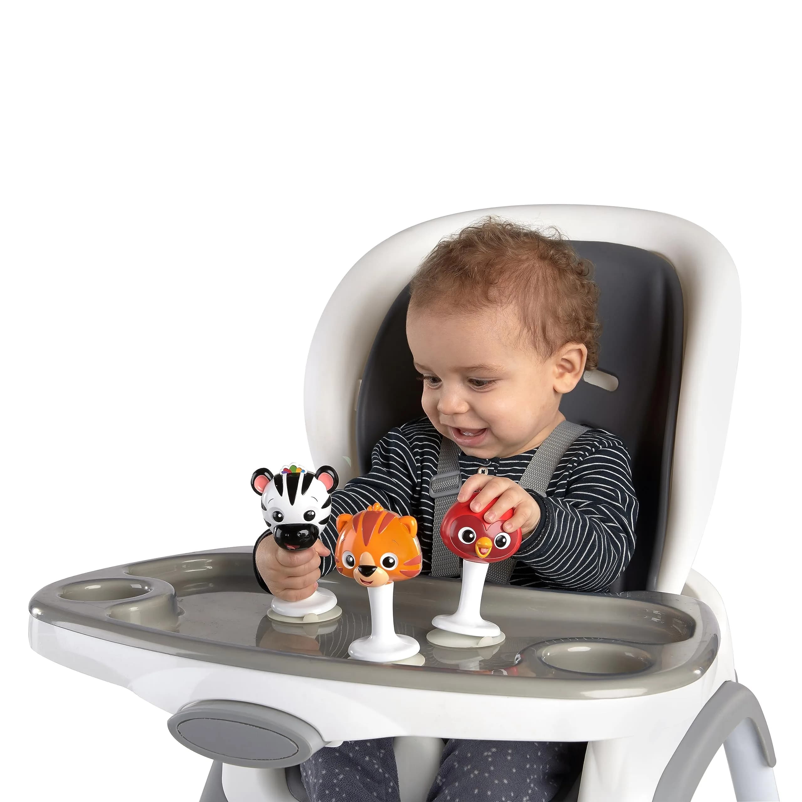 Baby Einstein Rattle & Jingle Trio High Chair Suction Toys Take-Along Musical Rattle Set 3 Count | Ages 6 Months+ - view 6