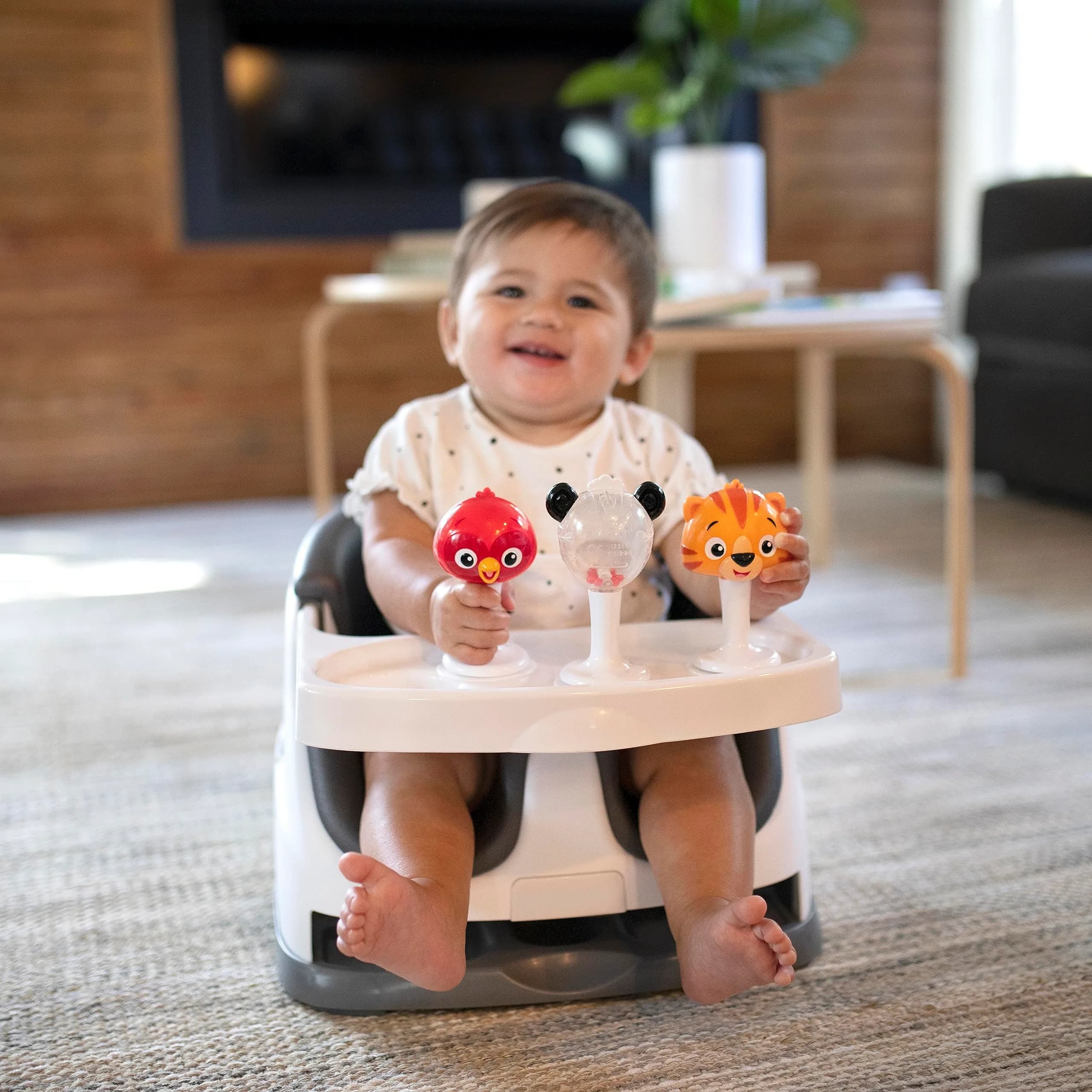 Baby Einstein Rattle & Jingle Trio High Chair Suction Toys Take-Along Musical Rattle Set 3 Count | Ages 6 Months+ - view 9