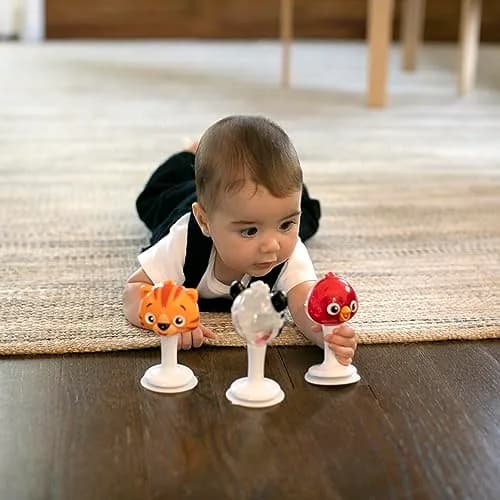 Baby Einstein Rattle & Jingle Trio High Chair Suction Toys Take-Along Musical Rattle Set 3 Count | Ages 6 Months+ thumbnail 2