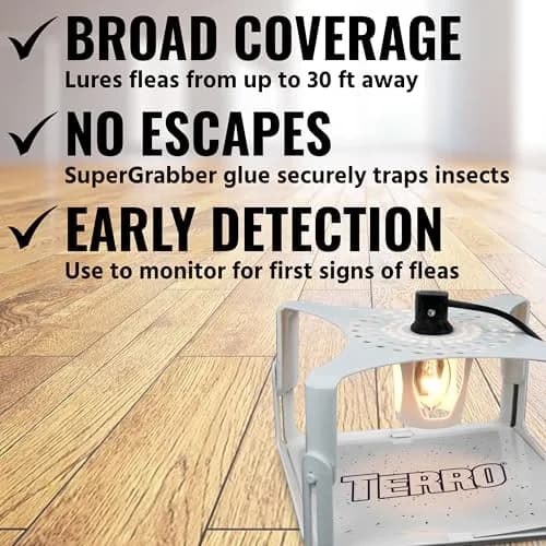 Terro Indoor Electric Flea Trap and Killer, Refillable Plug-in Bug Trap | Detect & Control Fleas Indoors thumbnail 3