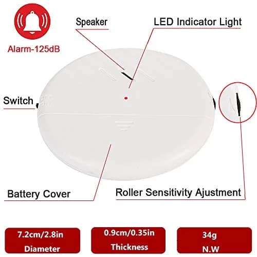 EverNary White 6-Pack 125dB Loud Ultra-Slim Vibration Window Alarm | Vibration Sensor for Home Security thumbnail 5