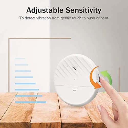 EverNary White 6-Pack 125dB Loud Ultra-Slim Vibration Window Alarm | Vibration Sensor for Home Security thumbnail 6