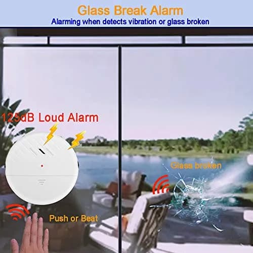 EverNary White 6-Pack 125dB Loud Ultra-Slim Vibration Window Alarm | Vibration Sensor for Home Security thumbnail 3
