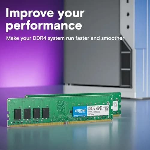 Crucial 32GB DDR4 RAM Kit (2x16GB) 3200MHz UDIMM 288-Pin | Boosts System Performance thumbnail 3