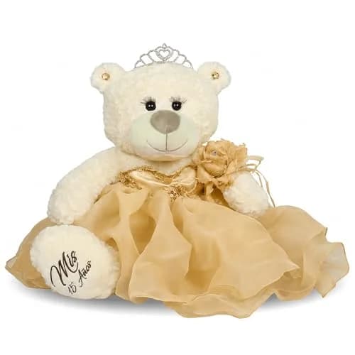 Kinnex Collections by Amanda 20" Quince Anos Quinceanera Teddy Bear with Dress | Elegant Quince Centerpiece for Celebrations thumbnail 1