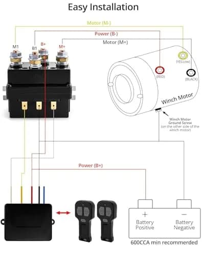 QWORK 12V 250A Winch Relay Solenoid | Replaces Contactor for 3000-5000lbs ATV UTV Winches thumbnail 6