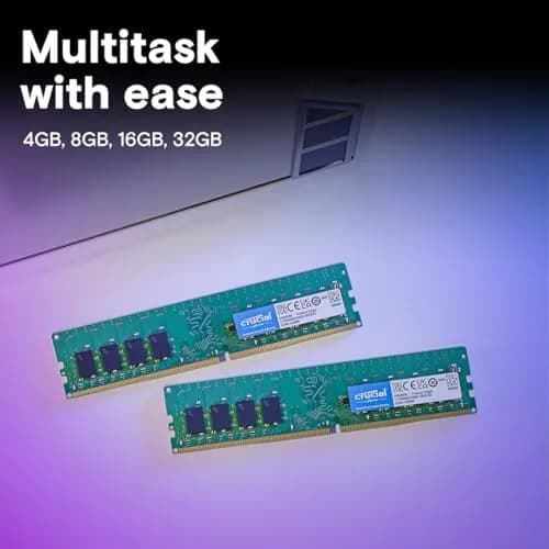 Crucial 16GB DDR4 RAM Kit (2x8GB) 3200MHz UDIMM | Boosts System Performance thumbnail 4