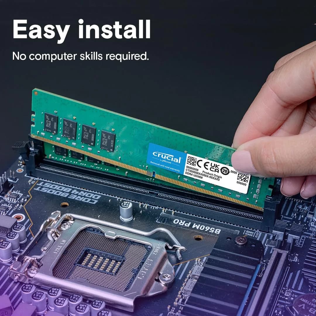 Crucial 16GB DDR4 RAM Kit (2x8GB) 3200MHz UDIMM | Boosts System Performance - view 5