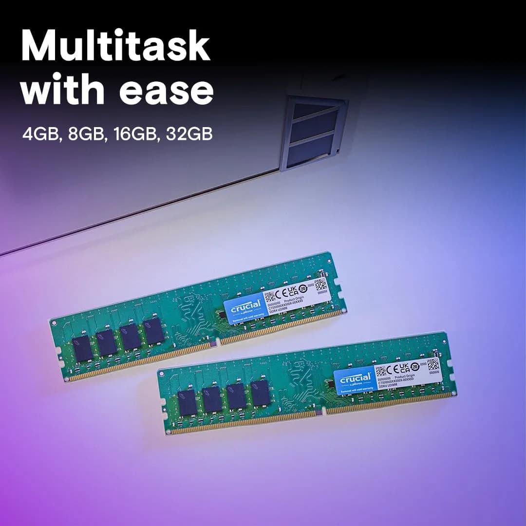 Crucial 16GB DDR4 RAM Kit (2x8GB) 3200MHz UDIMM | Boosts System Performance - view 4
